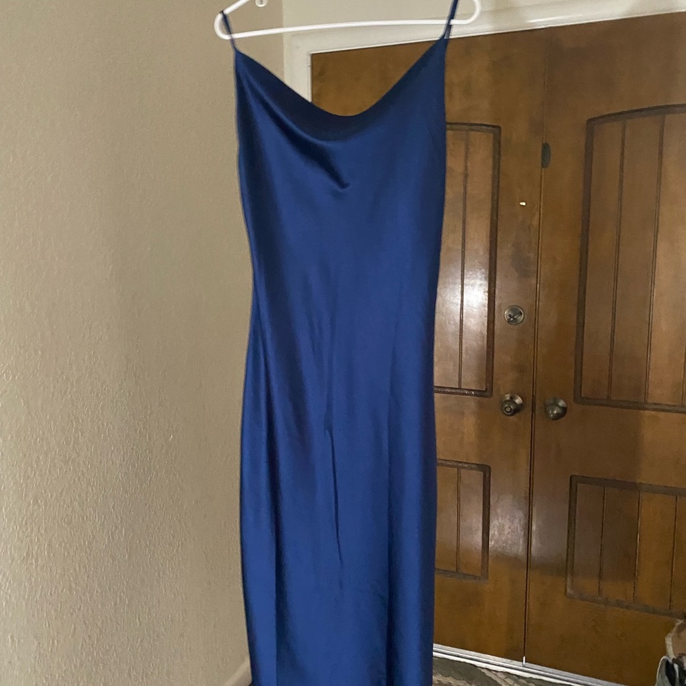 Elegant Blue Slip Dress